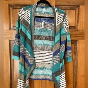 3/4 Sleeve striped cardigan.